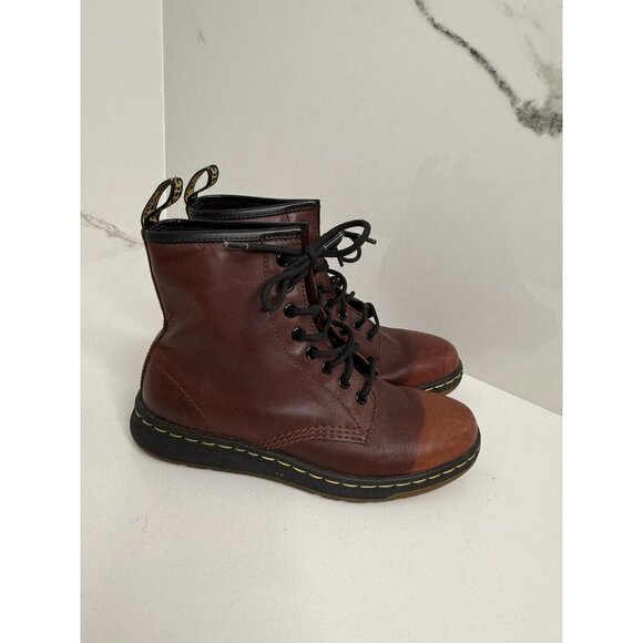 Dr. Martens Shoes - Dr Martens Newton 8 Eye Leather Lite Boots- Red Burgundy - Women’s Size 7US 38EU